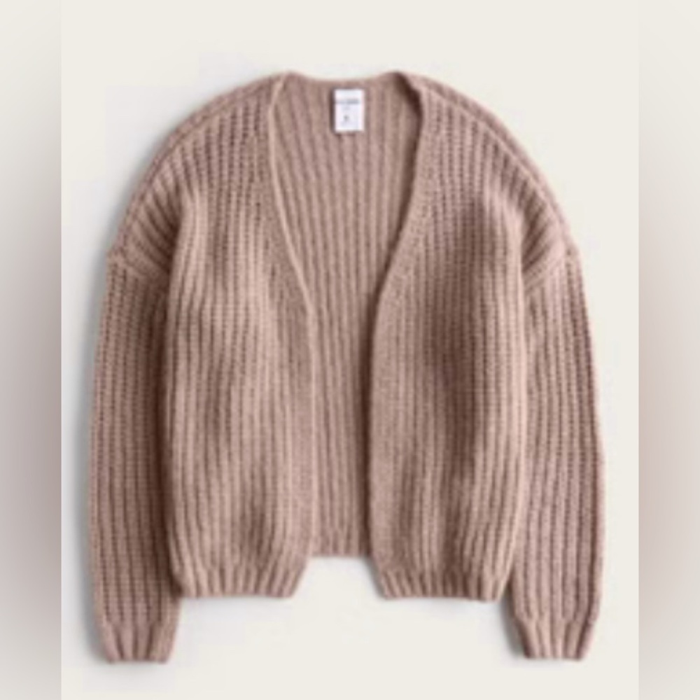 Hollister Social Tourist Dark Brown Open Knit Cardigan